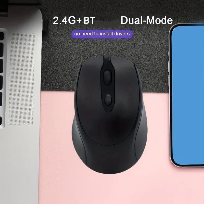 Rechargeable Wireless Mouse Dual Modes Bluetooth-compatible 2.4G USB Silent Ergonomic Mice For Laptop Pad Tablet Macbook Mause