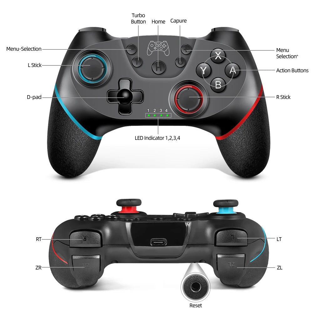 AceGamer Wireless Controller for Switch/Switch 2 Gamepad Controle Compatible with PC with 6-Axis/Turbo/Ergonomic Function